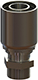Interlocking Male Stem w/ staked on ferrule